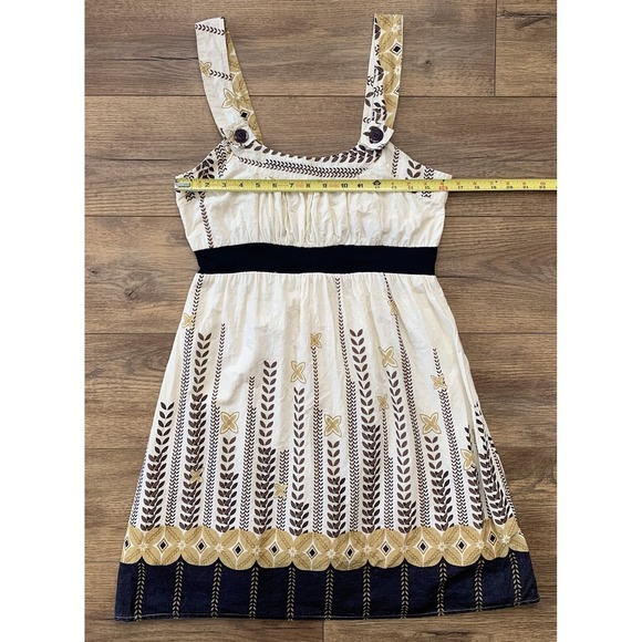 Studio Spa Women's Sz Large Neutral Cream Lightweight Cotton Summer Dress - Picture 6 of 12